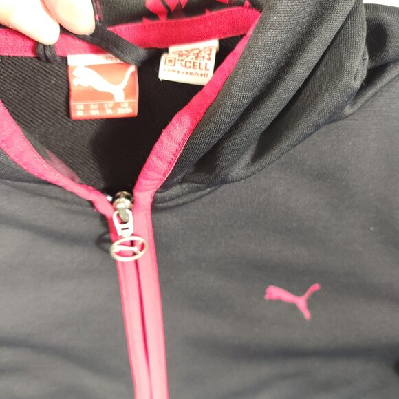 Puma Cell Girls Hooded Jacket Black Size XL - Picture 11 of 11